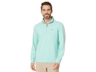 Vineyard Vines Saltwater Quarter Zip Mens Sweatshirt Aqua Haze : LG, Cotton/Polyester
