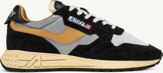 Autry REELWIND LOW SNEAKERS IN BLACK SUEDE AND REFLECTIVE NYLON