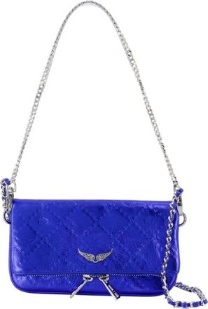 Zadig&Voltaire Shoulder Bags, female, Blue, Size: ONE SIZE Blue Leather Nano Wallet On Chain