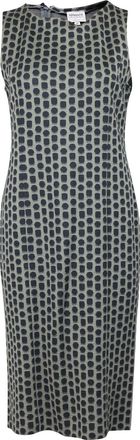 Giorgio Armani Polka Dot Dress in Grey Cotton