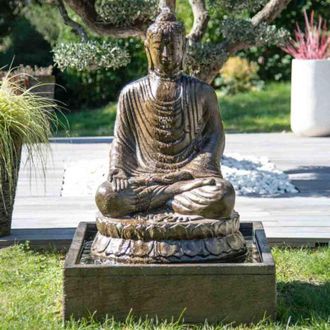 Wanda Collection Fuente De Jard&iacute;&shy;n Buda Sentado Con P&aacute;tina 1,20 M