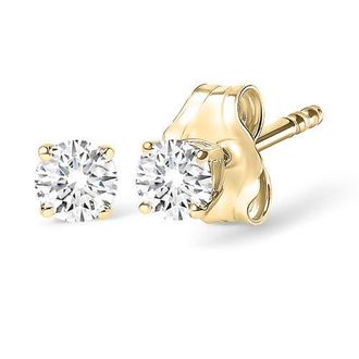 House of Brilliance 14K Gold 1/2 Cttw Round Lab Grown Diamond Solitaire Stud Earrings in Yellow at Nordstrom