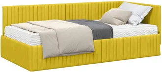 vidaXL Estructura De Cama Esquina Con Colch&oacute;n 2 Uds. Amarillo Vidaxl
