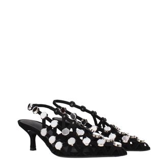 The Attico Womens Stud-Embellished Suede Heel Black
