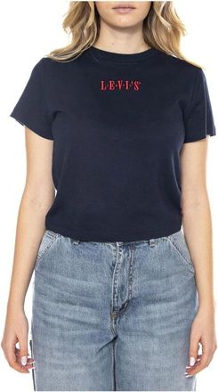 Levi's Tops, Dames, Blauw, L, Katoen, T-Shirts