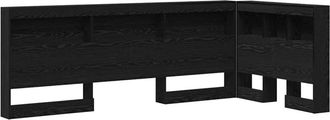 vidaXL Cabecera De Almacenamiento Con Estante Roble Negro 100 Cm Vidaxl