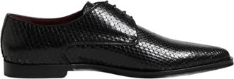 Dolce & Gabbana Black Leather Lace Up Dress Men Derby Mens Shoes