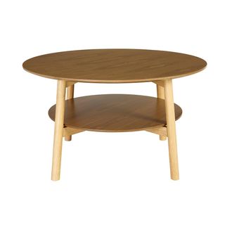 Miliboo Mesa De Centro Redonda De Madera Clara D80 Cm Malva