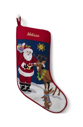 Lands End Needlepoint Christmas Stocking in Holiday Spirit at Nordstrom