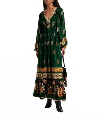 Farm Rio Ayla Maxi Dress In Green