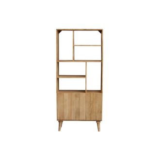Miliboo Biblioteca En Mango Con 2 Puertas Grabadas Rubia