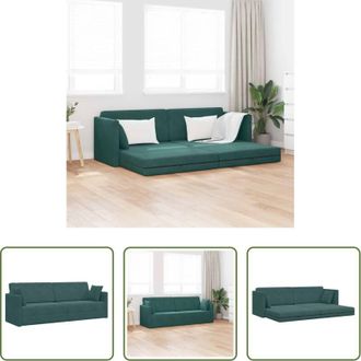 vidaXL vidaXL Divano letto reclinabile - Divano-letto da pavimento 200cm Verde Scuro Velluto