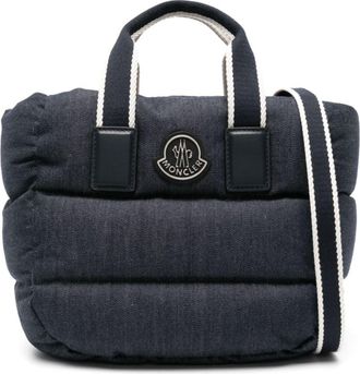 Moncler Diaper chambray tote bag - women - Cotton/Cotton/Calf Leather - OS - Blue