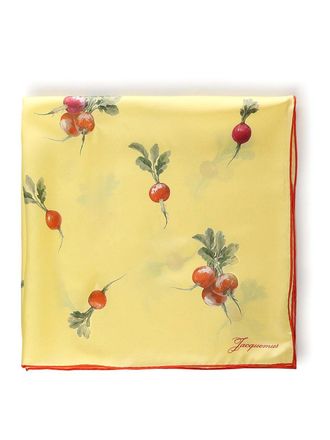 Jacquemus Le Foulard Raddish Silk Scarf With Print
