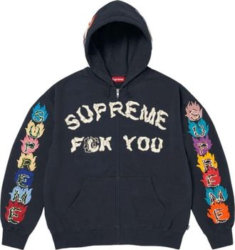 SUPREME FW26 F**k You Zip Up Hooded Sweatshirt Navy FW26SW43-NVY