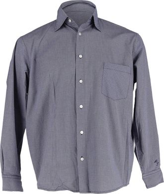 Acne Studios Checked Button-Down Shirt in Grey Cotton