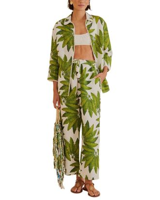 Farm Rio Farm Rio Linen Palm Fan Pants