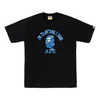 A Bathing Ape Palm Resort Camo College T-Shirt Black Blue 0ZXTEM044101QBKK