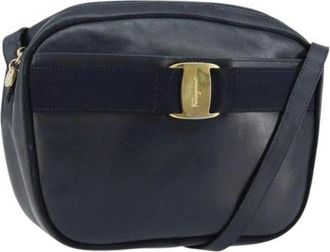 Ferragamo Pre-owned Cross Body Bags, female, Blue, Size: ONE SIZE Pre-owned Leather Crossbody Bag