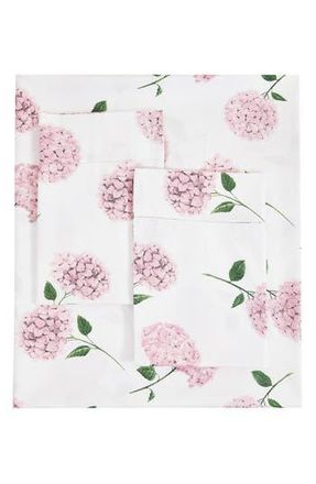 Melange Home Floral 400 Thread Count Cotton Sheet Set in White/Pink at Nordstrom Rack, Size California King