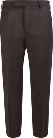 Pantaloni Torino Bruine Wol Straight Broek - Heren - Chinos - Bruin - M - Wol - Broeken