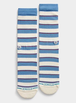 Stance Mens Blue, white and red striped socks