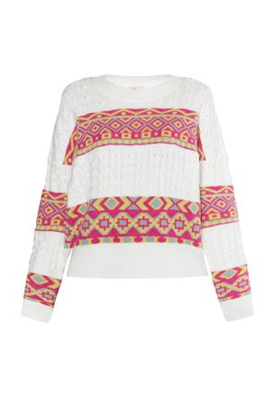 Izia Jumper Dames Wit Veelkleurig