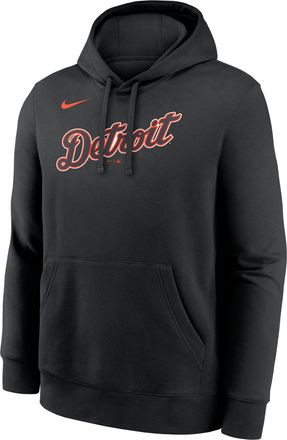 Nike Detroit Tigers Club Nike Mens MLB Pullover Hoodie in Black | NKDK00ADG-TXY
