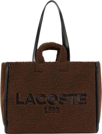 Lacoste Heritage Seizoensgebonden Faux Fur Tote - Dames - Shoppers - Bruin - ONE Size - Polyester - Tassen