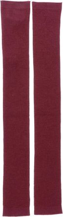 SA SU PHI Burgundy Ribbed Cashmere-Blend Gloves