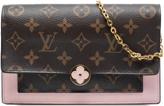 Louis Vuitton Pre-owned Womens Monogram Flore Wallet On Chain - Brown Textile - One Size