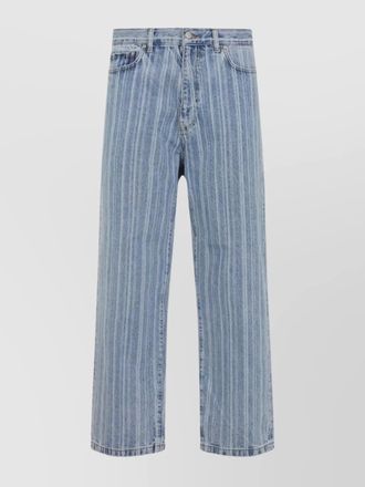 Carhartt Work in Progress denim striped mid-rise tapered jeans