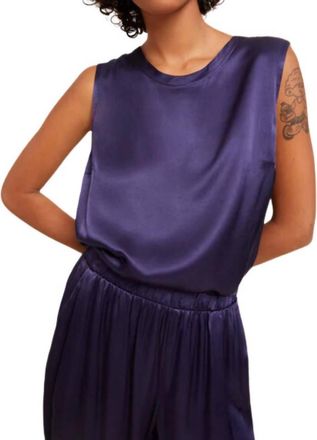 Nation Ltd Rachel Tie Back Shell Tank Top In Navy
