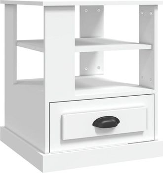 vidaXL Vidaxl - Mesa auxiliar madera contrachapada blanco 50x50x60 cm