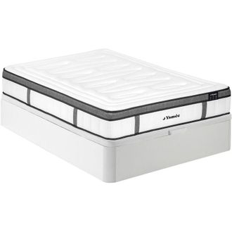 Vente-Unique Vente-unique - Set 160x200cm rete vano Bianco + mater. ibrido molle insacchettate 7 zone e memory foam, sp. 30cm - oliane di ysm&eacute;e