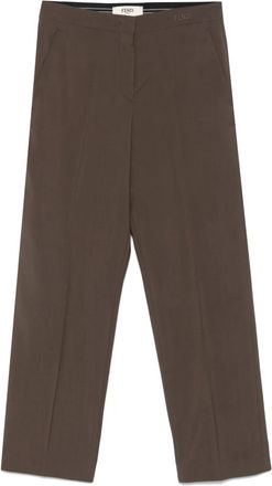 Fendi Pantaloni con logo - Marrone
