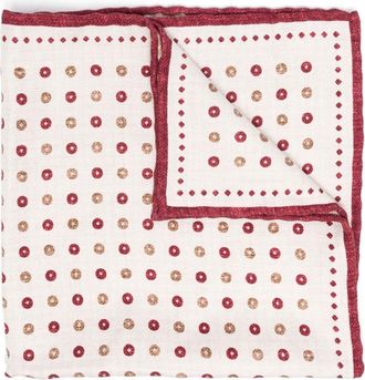 Brunello Cucinelli geometric-print pocket-square - men - Silk - One Size - Brown