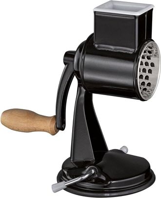 Zassenhaus Classic Drum Grater with Suction Base, 2 Grating Drums, Pestle, and Vegetable Cutter