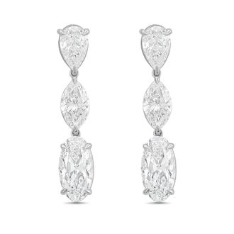 Diana M. Jewels 14kt White Gold 8cts Lab Grown Multi-shaped diamond Drop Earrings