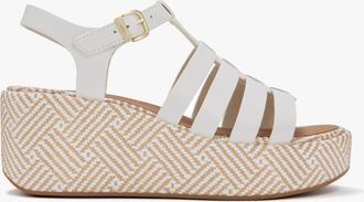 FitFlop Fitflop Platfforms Graphic Womens Ankle Strap Sandals Urban White Leather - Size UK 4