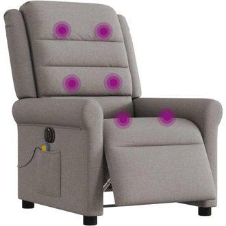 vidaXL Vidaxl - Sill&oacute;n Reclinable De Masaje El&eacute;ctrico Tela Gris Taupe