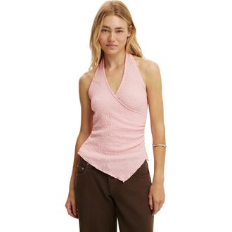 Cotton On Womens Marnie Textured Halter in Flamingo Fizz at Nordstrom, Size Xx-Small