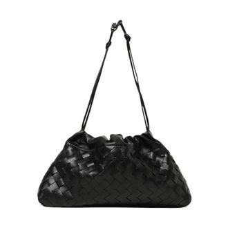 Bottega Veneta Shoulder Bags, female, Black, ONE SIZE, Woven Leather Top Handle Evening Bag