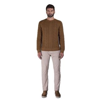 Moorer MenS Brown Cable Knit Sweater, Size 52
