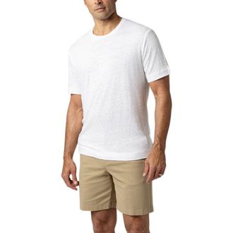 Robert Talbott Davis Linen Jersey Tee in White at Nordstrom, Size Xx-Large