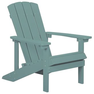 Beliani Silla De Jard&iacute;n Turquesa De Madera Sint&eacute;tica Resistente A La Intemperie Estilo Moderno Adirondack
