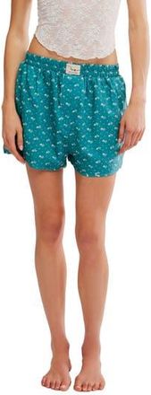 Free People Day to Day Floral Boxer Shorts in North Sea Combo at Nordstrom Rack, Size X-Small