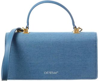 Off-white Jitney Denim & Leather Shoulder Bag