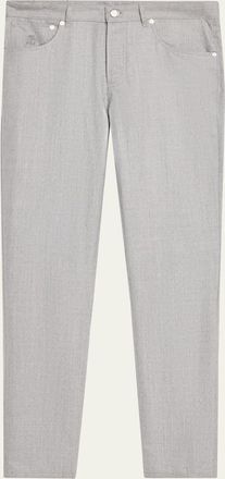 Brunello Cucinelli Mens Flannel Tapered Leg Five-Pocket Pants
