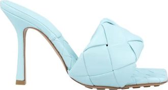 Bottega Veneta Leather mules - Dames - Muiltjes - Blauw - 38 1/2 EU - Leer - Schoenen